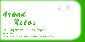 arpad milos business card