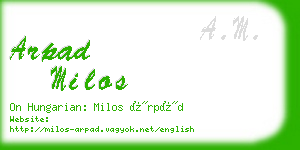 arpad milos business card